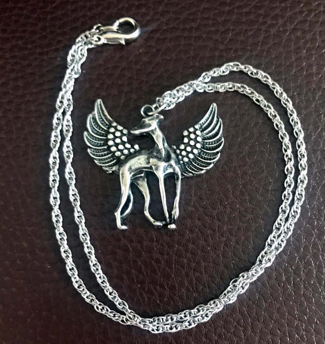 Winged Greyhound Memory Necklace