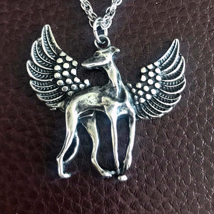 Winged Greyhound Memory Necklace