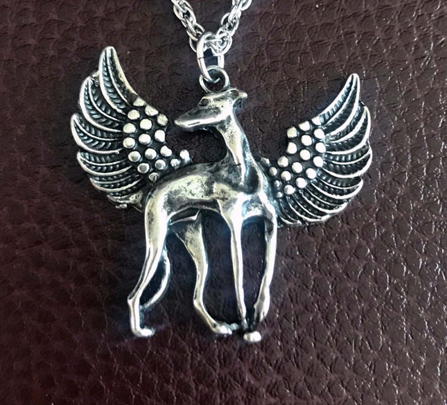 Winged Greyhound Memory Necklace