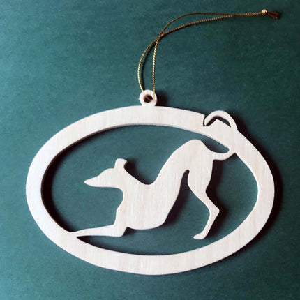 Wood Cutout Greyhound Ornament