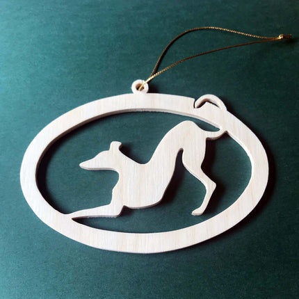Wood Cutout Greyhound Ornament