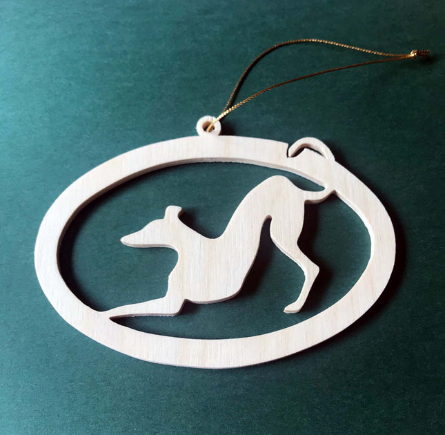 Wood Cutout Greyhound Ornament