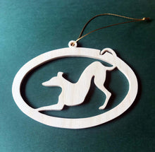 Load image into Gallery viewer, Wood Cutout Greyhound Ornament
