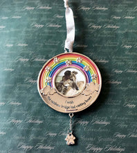 Load image into Gallery viewer, Rainbow Bridge Paw Print Photo Ornament
