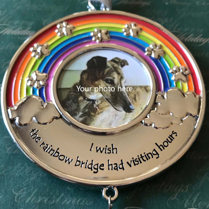 Rainbow Bridge Paw Print Photo Ornament