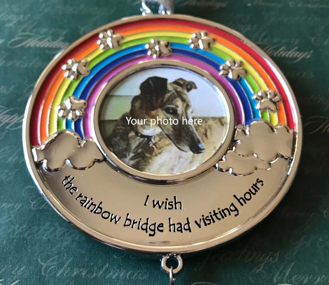 Rainbow Bridge Paw Print Photo Ornament