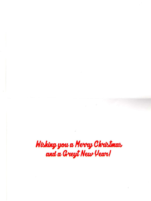 Wood Ornament Greyhound Christmas Card