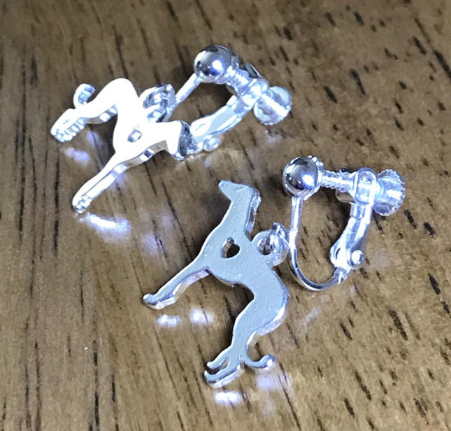 Greyhound Clip On Earrings