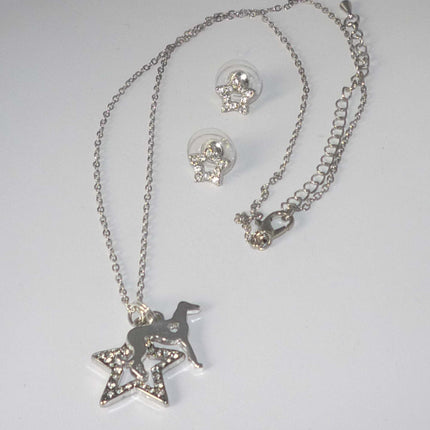 Greyhound Necklace and Earrings Set