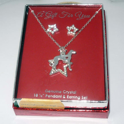 Greyhound Necklace and Earrings Set