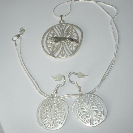 Greyhound Necklace and Earrings Set