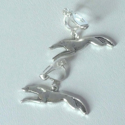 Greyhound Clip On Earrings