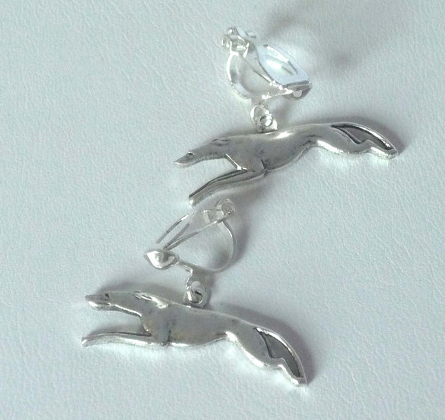 Greyhound Clip On Earrings