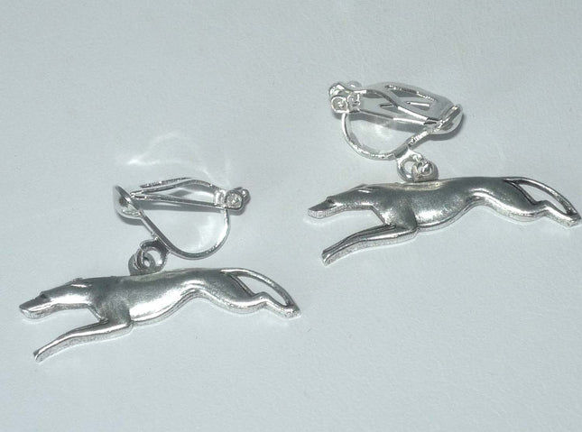 Greyhound Clip On Earrings