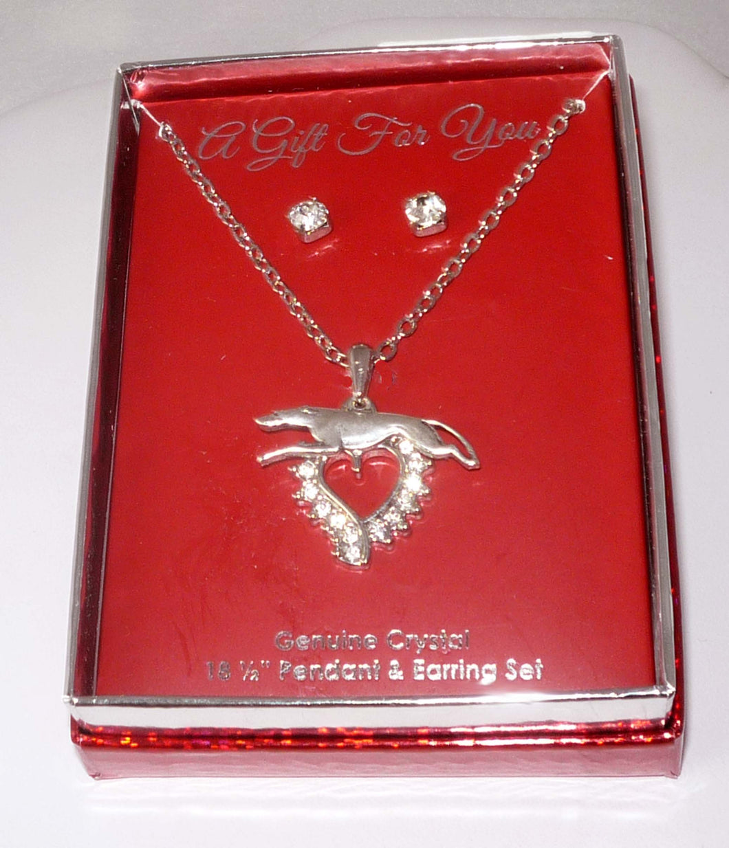 Greyhound Necklace and Earrings Set
