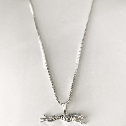 Pendant Necklace with Running Greyhound or Whippet, choose gold or silver