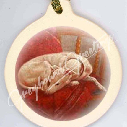 Porcelain Greyhound Ornament