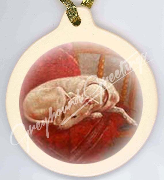 Porcelain Greyhound Ornament