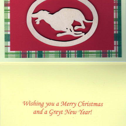 Greyhound Christmas Card with Removable Keepsake Ornament "Tucker"
