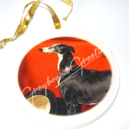 Porcelain Greyhound Ornament