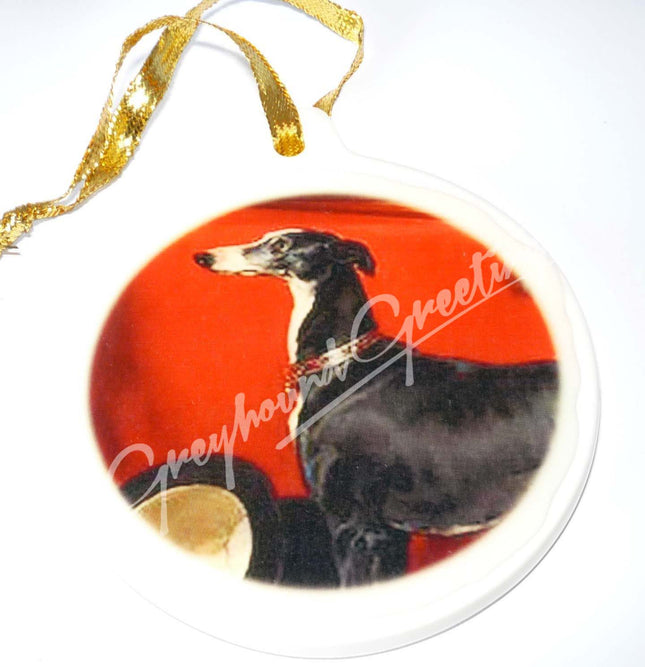 Porcelain Greyhound Ornament