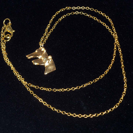 Vermiel Twin Greyhound Profiles Pendant Necklace