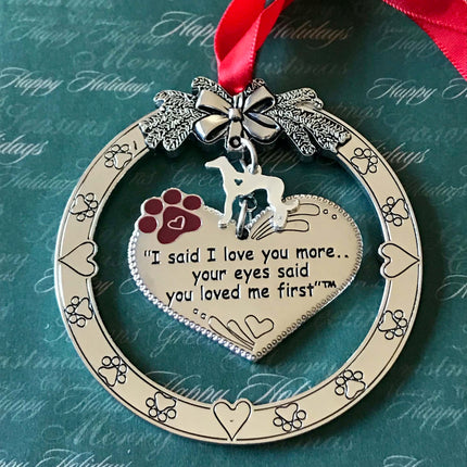 Loved Me First Paw Print Ornament
