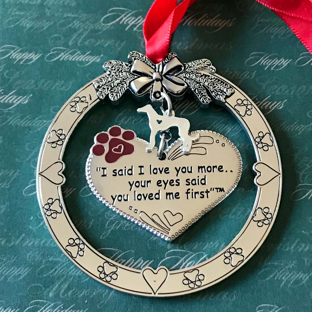 Loved Me First Paw Print Ornament