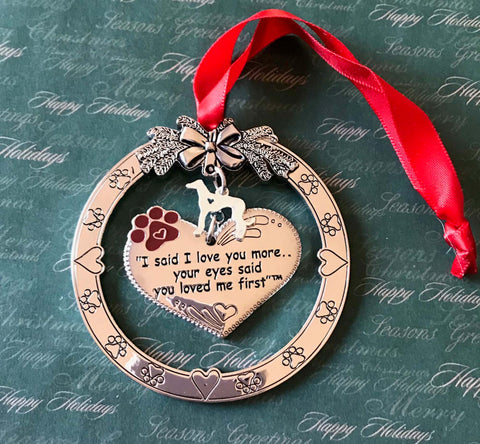 Loved Me First Paw Print Ornament